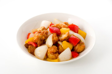 鶏肉とパプリカの甘酢炒め