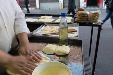 Foto op Canvas preparation process of a homemade pancake © luciezr