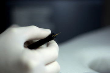 Laser hair removal sequence with needle