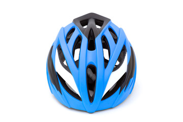 Blue cycling helmet