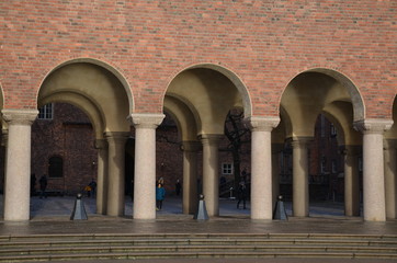 Stockholm city street panorama citystone blocks square shop road pavement signs road city streets city lights city mood 