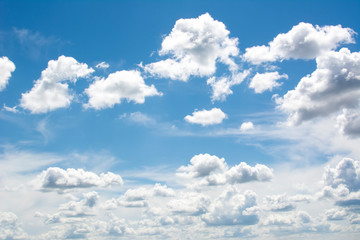 Naklejka na ściany i meble Blue sky and clouds sky, sky background with tiny clouds, Strom clouds.