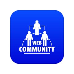 Web community icon blue vector isolated on white background