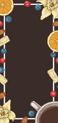 Brown Card or Menu Template. Coffee and Dessert