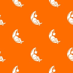 Sleeping girl pattern vector orange for any web design best