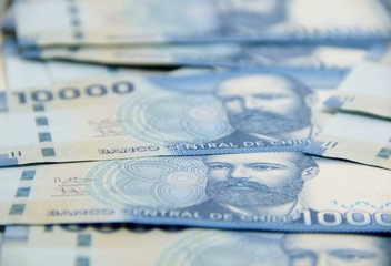 Chilean peso bills - background