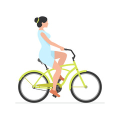 Obraz premium Woman riding bike. isolated on white background
