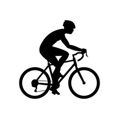 Fototapeta na wymiar Men riding bike. isolated on white background