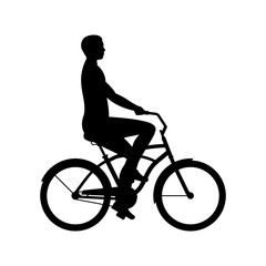 Obraz premium Men riding bike. isolated on white background