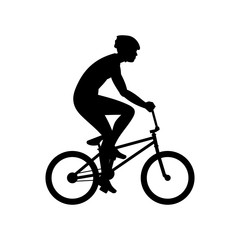 Men riding bike. isolated on white background