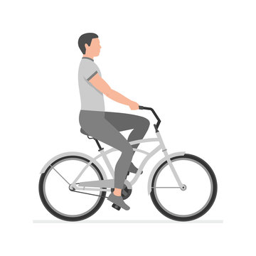 Men riding bike. isolated on white background