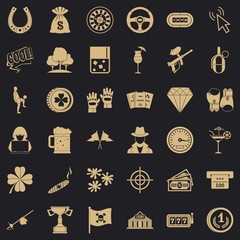 Chance icons set. Simple style of 36 chance vector icons for web for any design