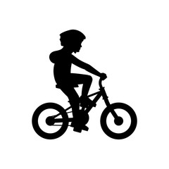 Obraz premium Girl riding bike. isolated on white background