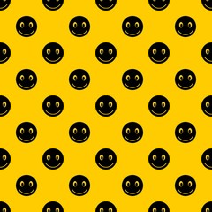 Smiling emotpattern seamless vector repeat geometric yellow for any design