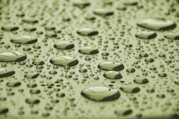 Close up water drops on metal surface can be used for web design