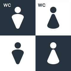 Man and woman icons. Vector design element