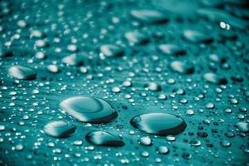 Close up water drops on metal surface can be used for web design