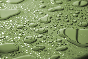 Close up water drops on metal surface can be used for web design