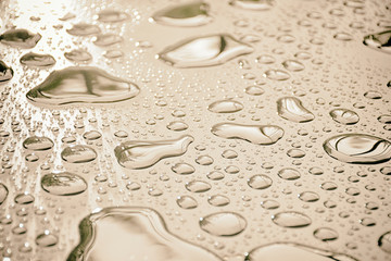 Close up water drops on metal surface can be used for web design