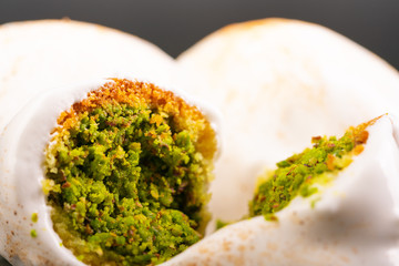 Turkish ramadan dessert with pistachio
