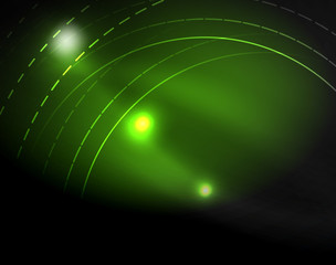 Dark space with neon color glowing lights abstract background