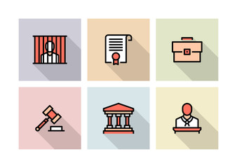 LAW AND JUSTICE ICON CONCEPT