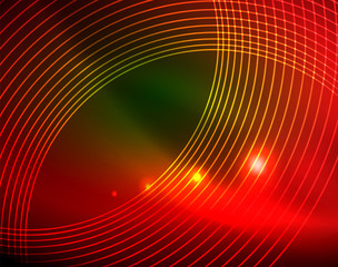 Neon circles abstract background