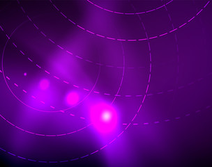 Neon circles abstract background
