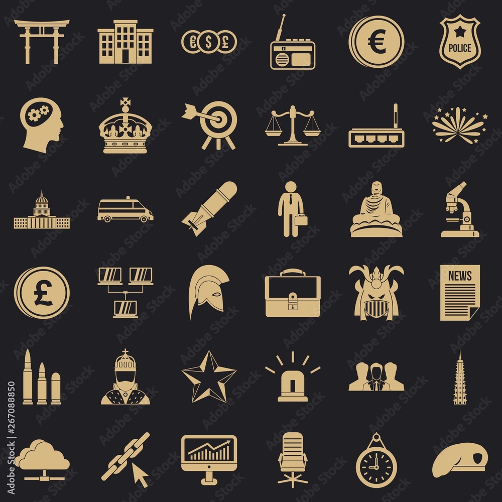 Aufkleber balance icons set. simple style of 36 balance vector icons for web for any design