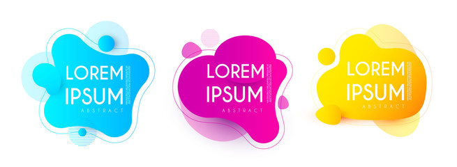 Abstract Modern Liquid Bannes Set. Colorful Shapes.