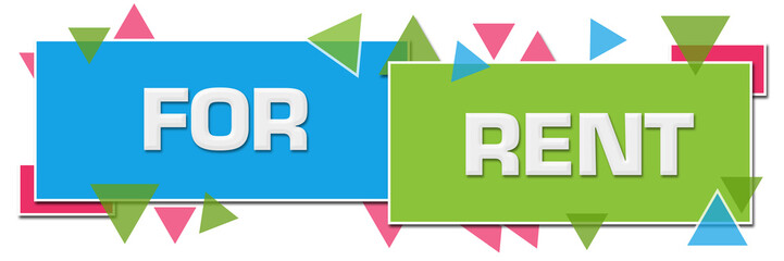 For Rent Green Blue Colorful Horizontal Squares Triangles 
