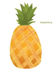 isolated illustration of ripe pineapple