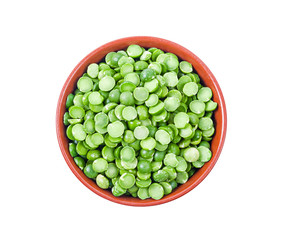 Top view of organic green split peas.d.