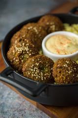 Falafel with hummus and rice