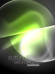 Blurred neon glowing round shapes, abstract circles and lights