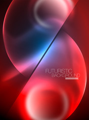Blue neon bubbles and circles futuristic abstract background