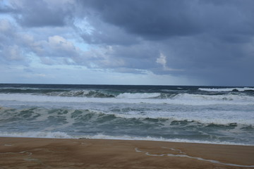 Temps pluvieux sur un plage landaise