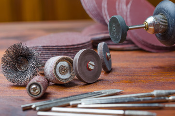 Mini drill with various nozzles and cutters