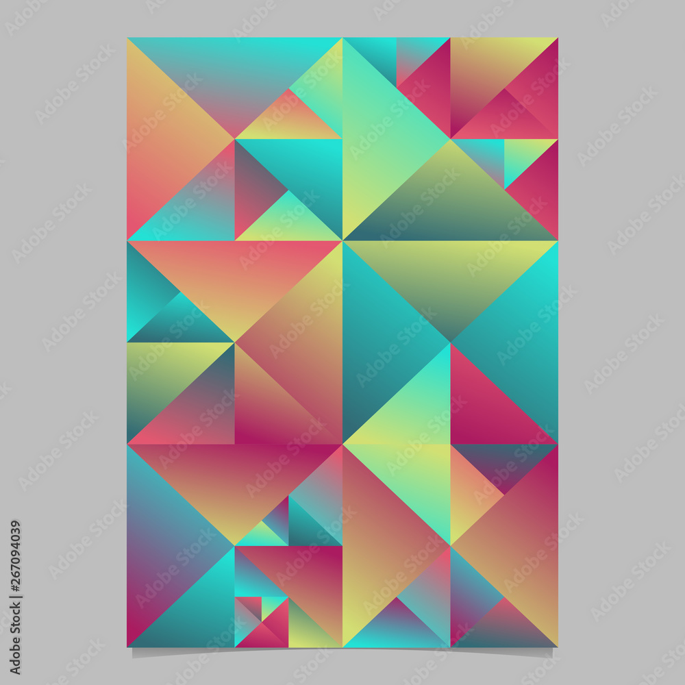 Poster geometrical multicolored triangle poster background - colorful abstract vector stationery template g