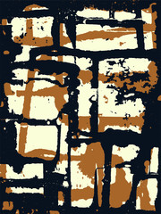Abstract grunge vector background. Color handcrafted composition of irregular graphic elements.
