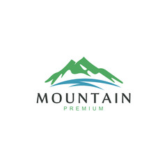 Mountain icon, Minimalist Landscape Hills logo design inspiration