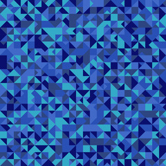 Geometrical mosaic triangle pattern background - blue polygonal vector design