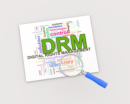 3d magnifier on wordcloud drm digital rights management