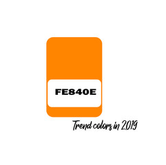 Spring Summer 2019 Color trends. Fashion Colours isolated on white background. Colour palette.Trend Color Code turmeric