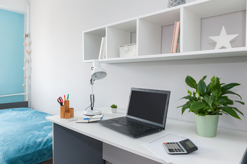 Laptop on desk