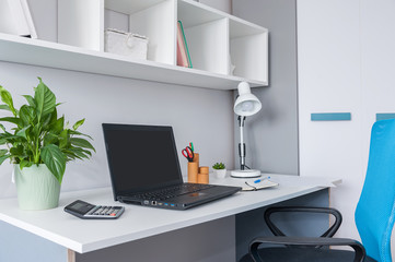 Laptop on desk