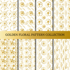 seamless pattern golden floral collection
