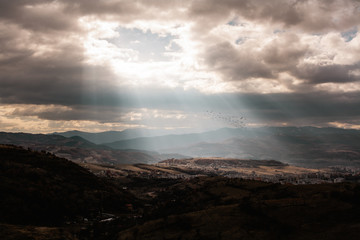 sunset above the city