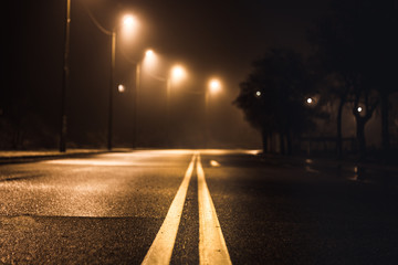 road at night