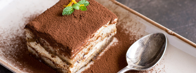 Tiramisu Cake Homemade Dessert with Mascarpone Cheese and Espresso Coffee - 267097268